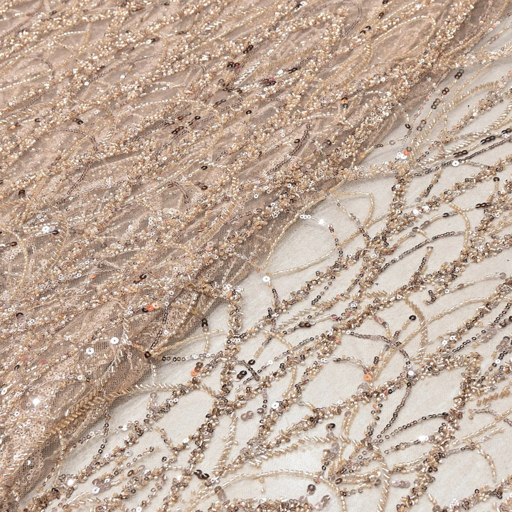Luxury Imported Net Heavy Sequins & Cut Dana Embroidered Designer Fabric - DV88406-6