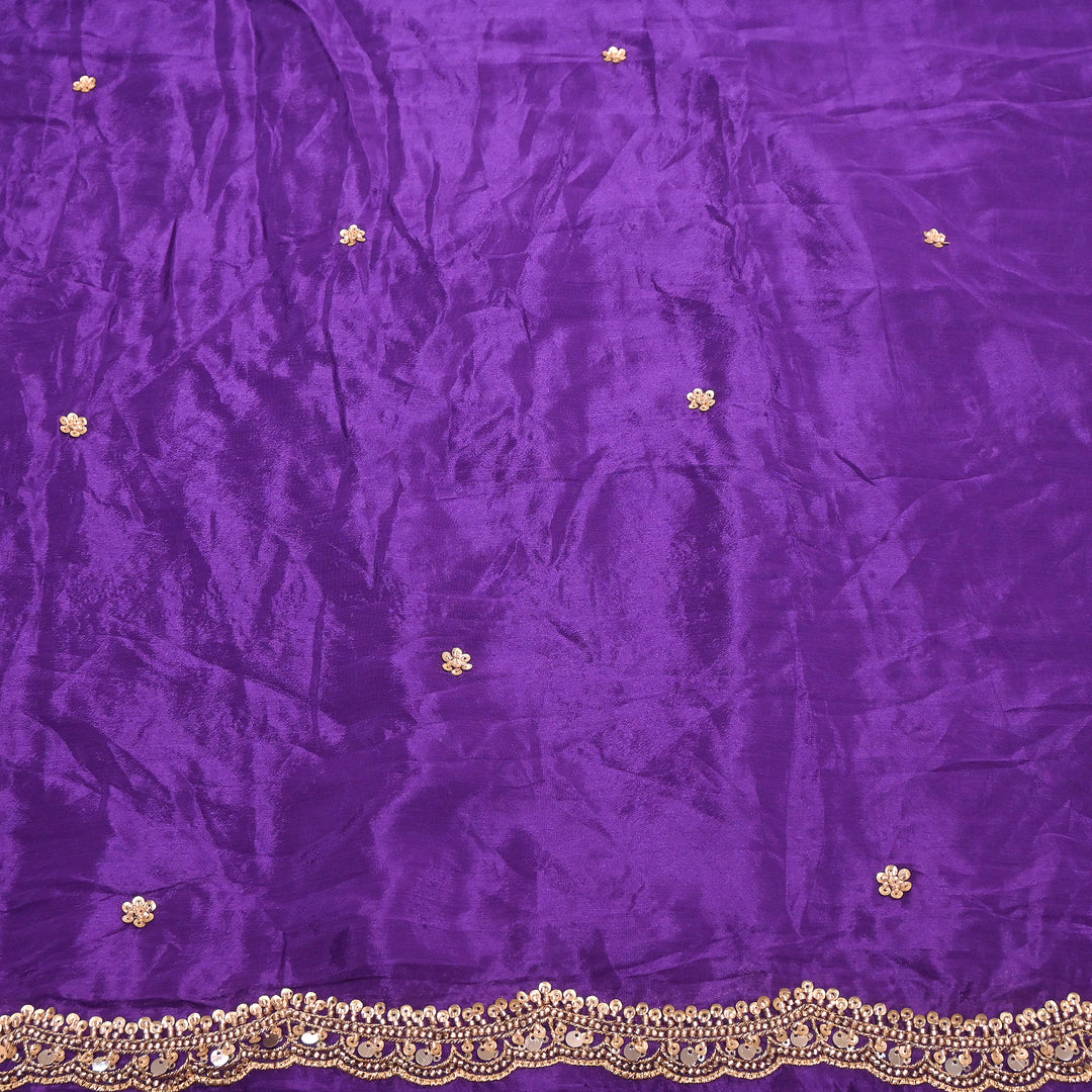 Dyed Chinon Moti Embroidery Duppata Fabric | VI3436C-2