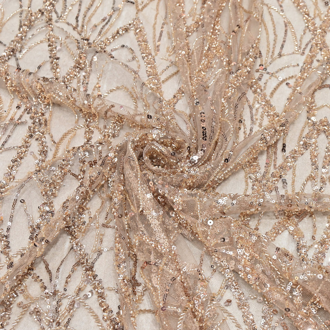 Luxury Imported Net Heavy Sequins & Cut Dana Embroidered Designer Fabric - DV88406-6