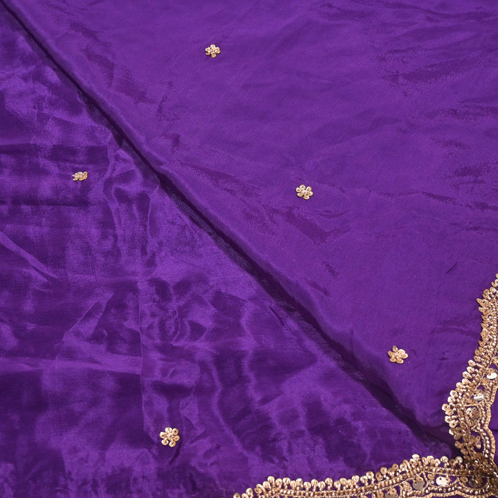 Dyed Chinon Moti Embroidery Duppata Fabric | VI3436C-2