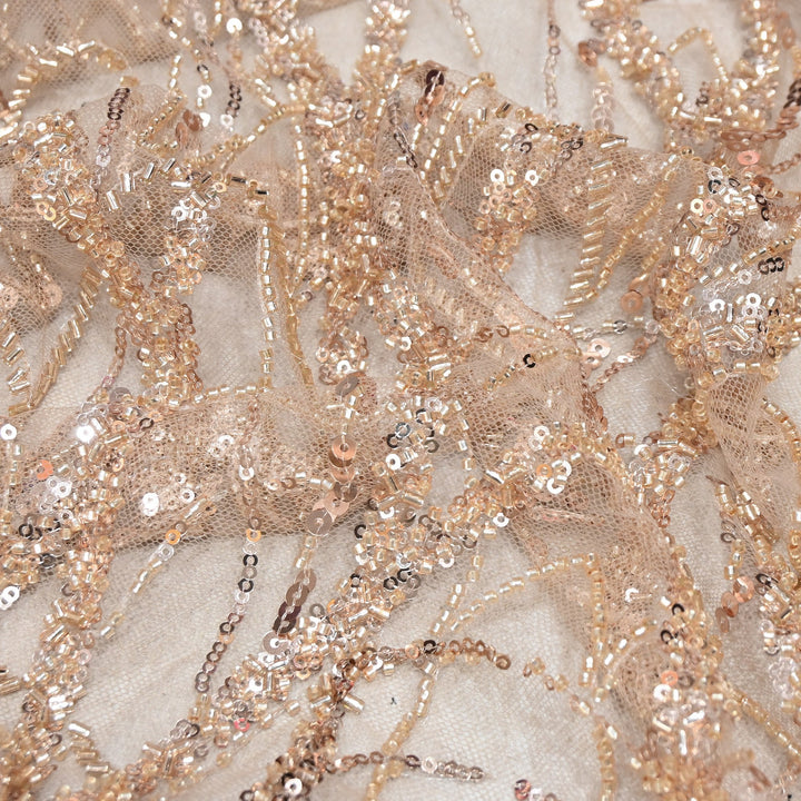 Luxury Imported Net Heavy Sequins & Cut Dana Embroidered Designer Fabric - DV88406-6