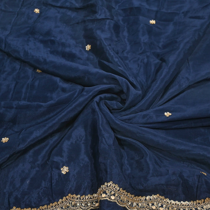 Dyed Chinon Moti Embroidery Duppata Fabric | VI3436C-3