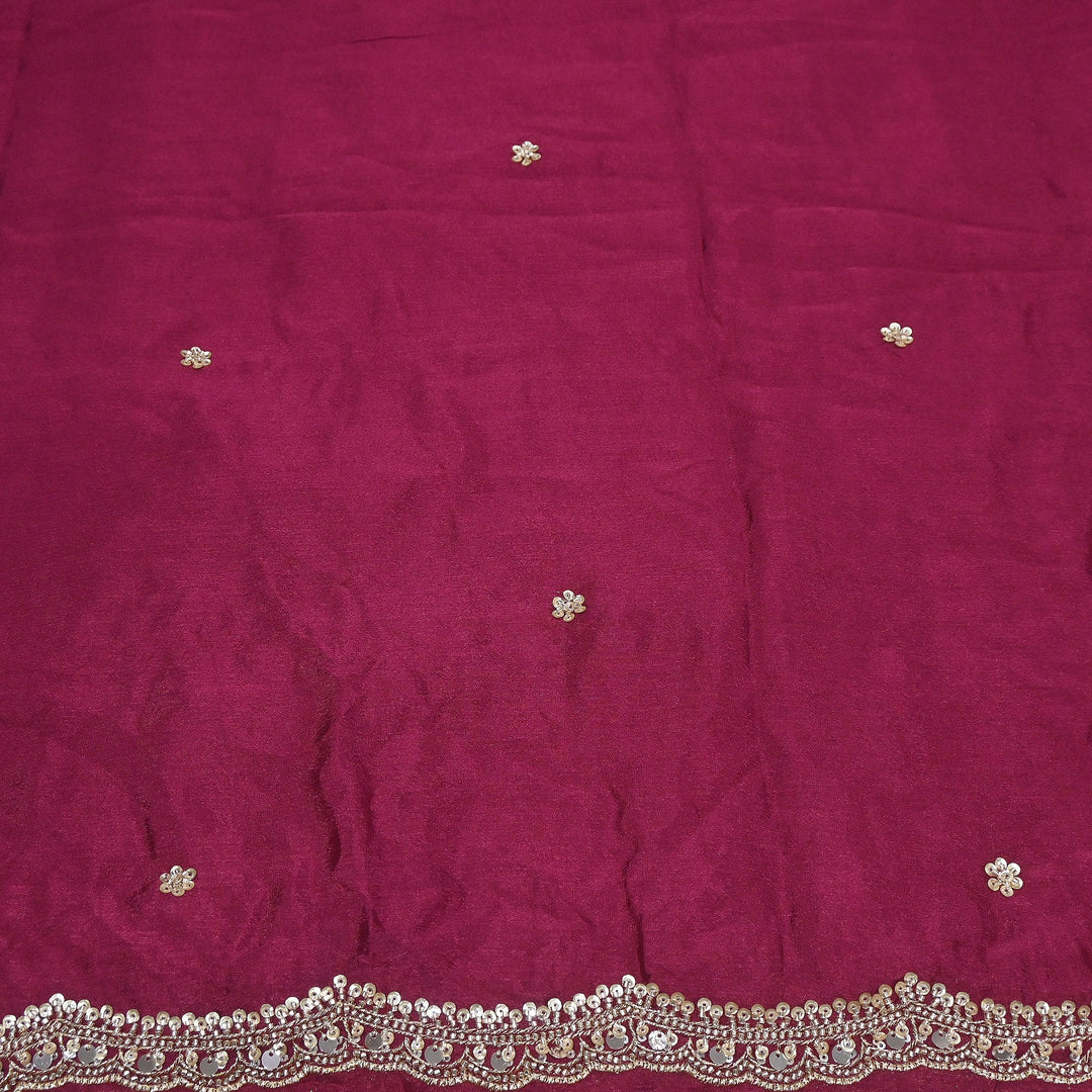 Dyed Chinon Moti Embroidery Duppata Fabric | VI3436C-4