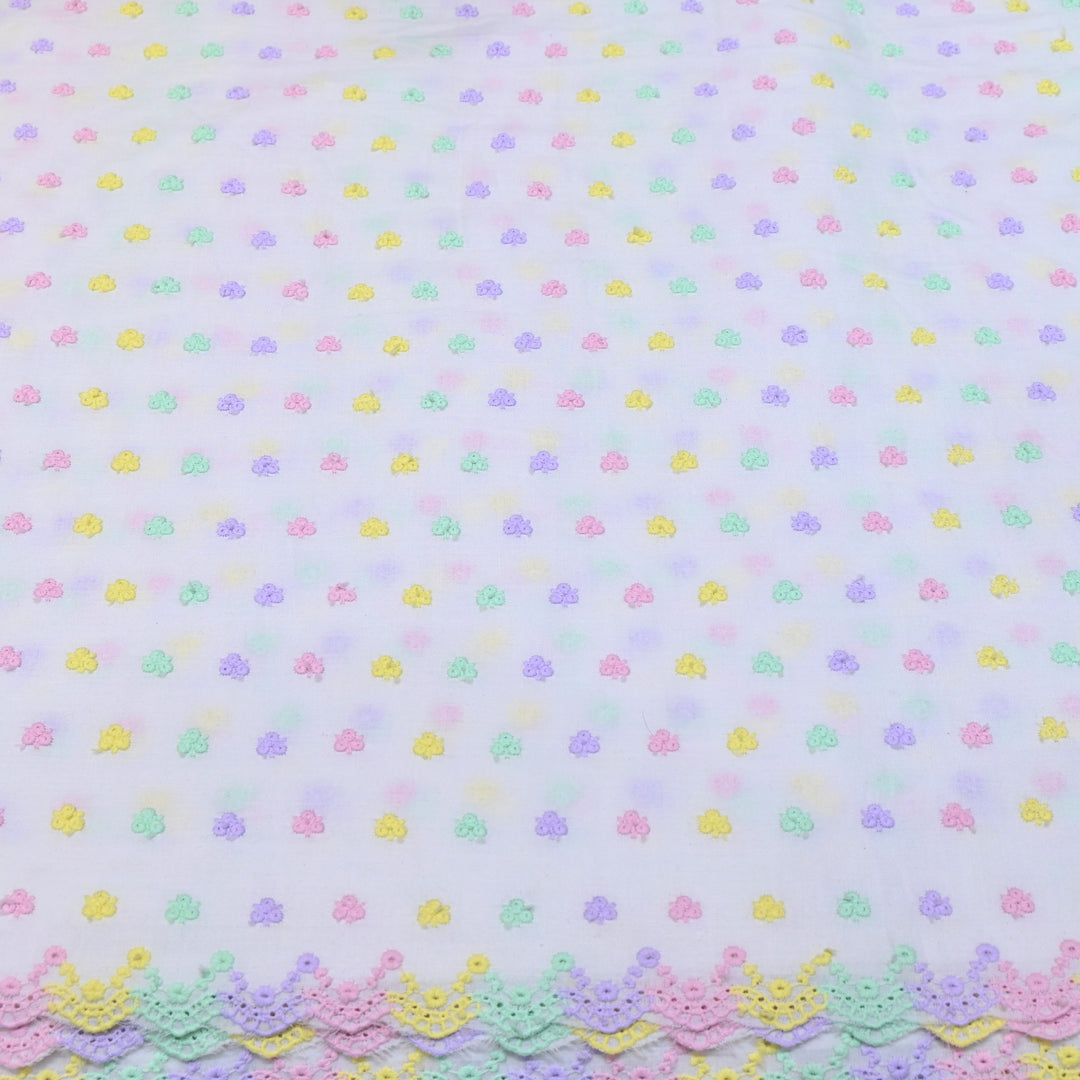 Dyeable Cotton Chikan Booti Embroidery Fabric – Soft Lightweight Ethnic Fabric-MJF946-3
