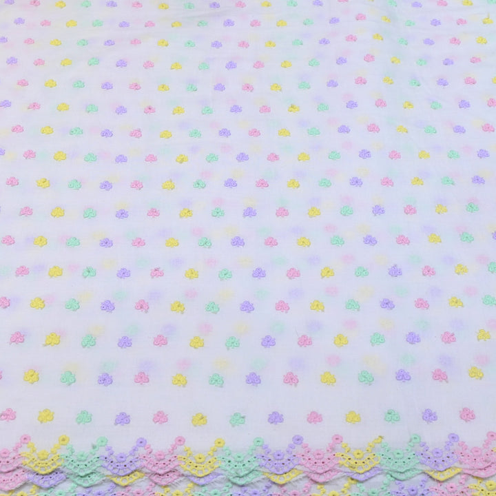 Dyeable Cotton Chikan Booti Embroidery Fabric – Soft Lightweight Ethnic Fabric-MJF946-3