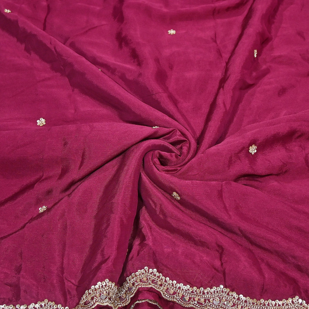 Dyed Chinon Moti Embroidery Duppata Fabric | VI3436C-4