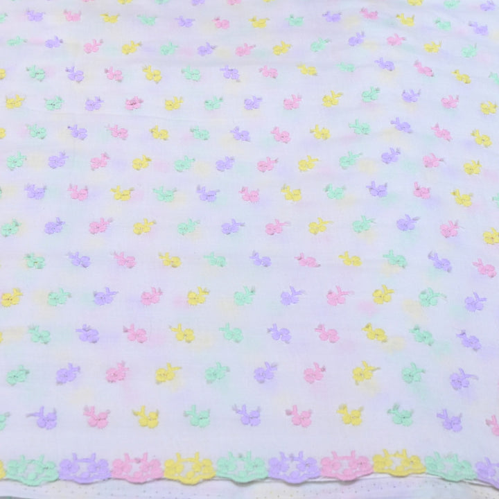 Dyeable Cotton Chikan Booti Embroidery Fabric – Soft Lightweight Ethnic Fabric-MJF946-4