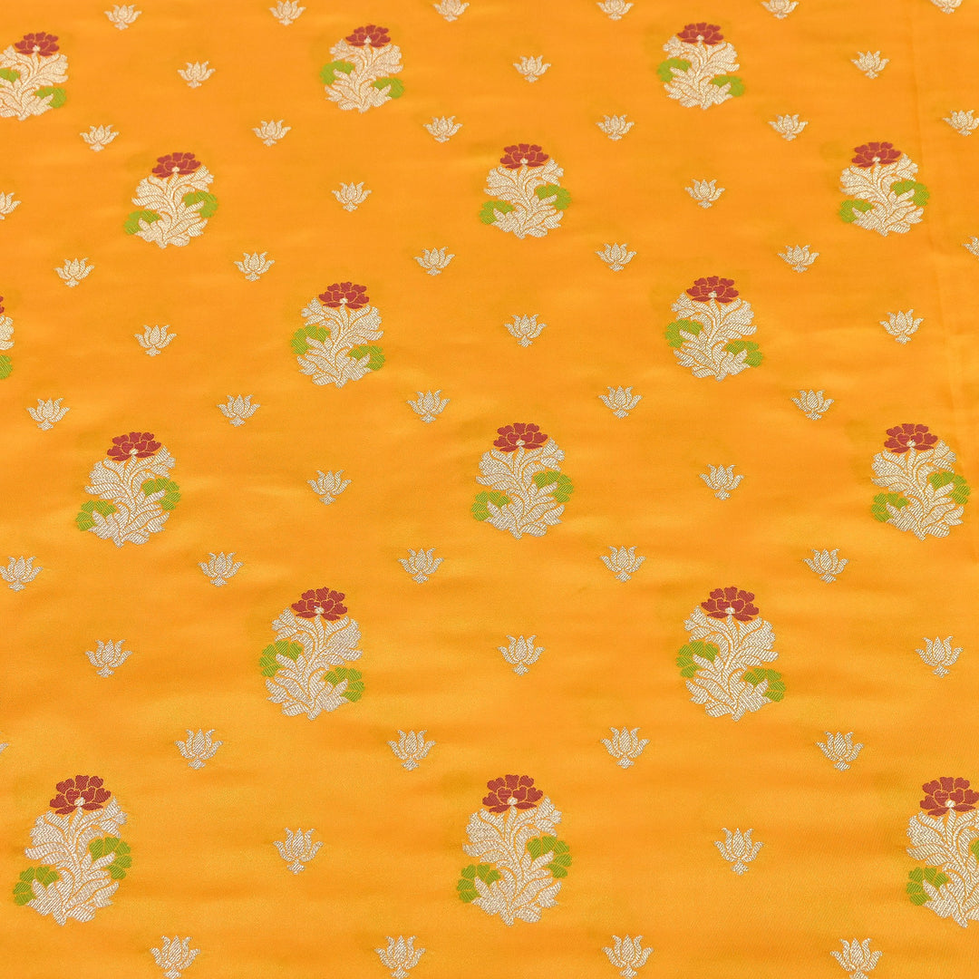 Premium Satin Mina Zari Booti Brocade Fabric | Designer Fabric | MAS425-01
