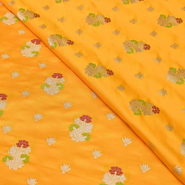 Premium Satin Mina Zari Booti Brocade Fabric | Designer Fabric | MAS425-01