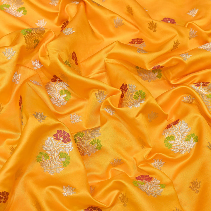 Premium Satin Mina Zari Booti Brocade Fabric | Designer Fabric | MAS425-01