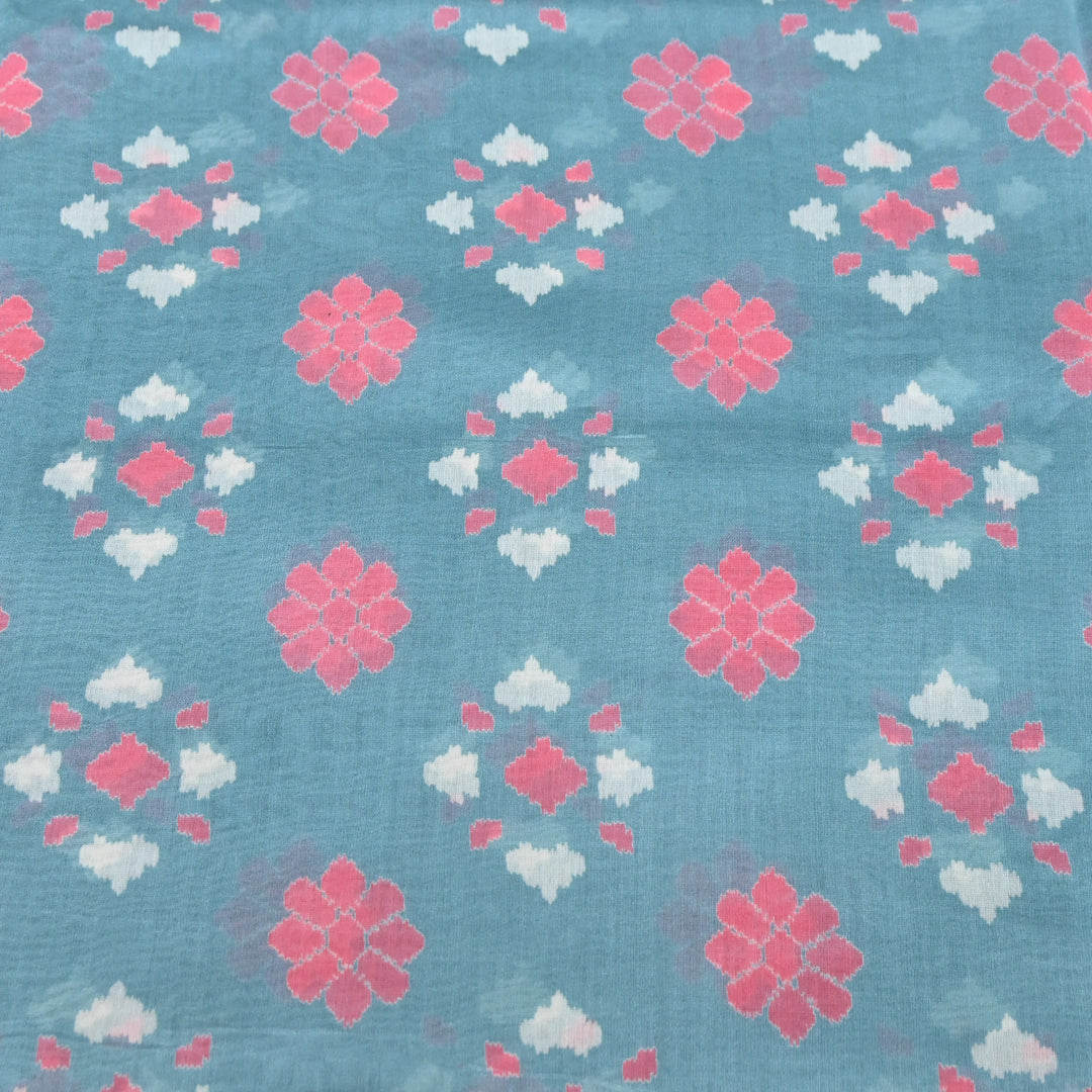 Silk Chanderi Digital Print Fabric – Elegant Designer Printed Fabric-001664-18