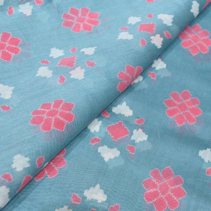 Silk Chanderi Digital Print Fabric – Elegant Designer Printed Fabric-001664-18