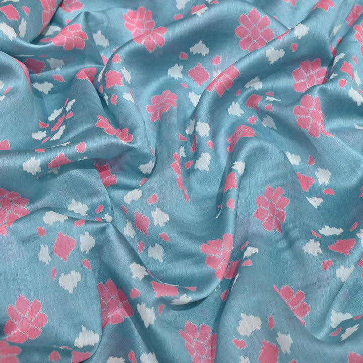Silk Chanderi Digital Print Fabric – Elegant Designer Printed Fabric-001664-18