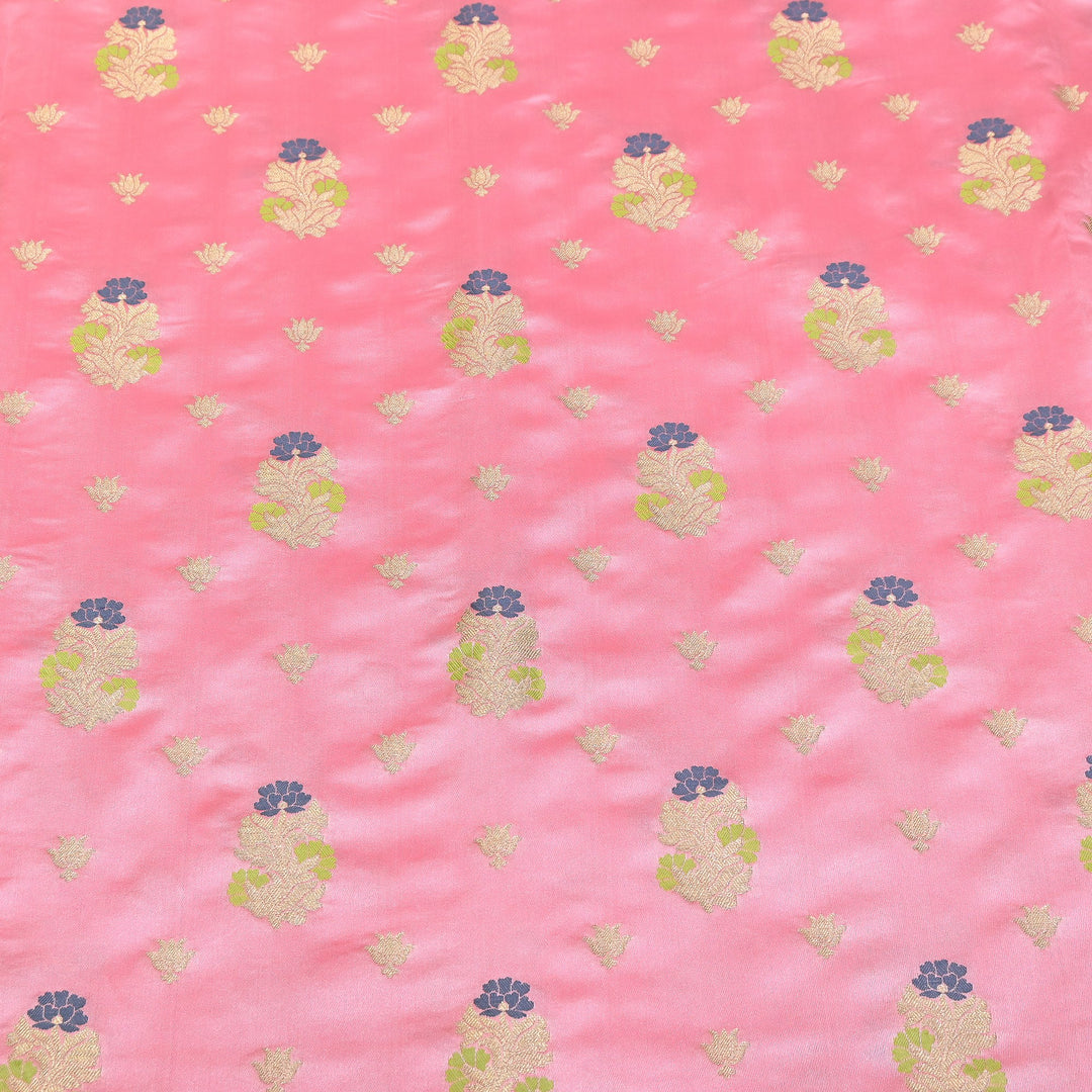 Premium Satin Mina Zari Booti Brocade Fabric | Designer Fabric | MAS425-02