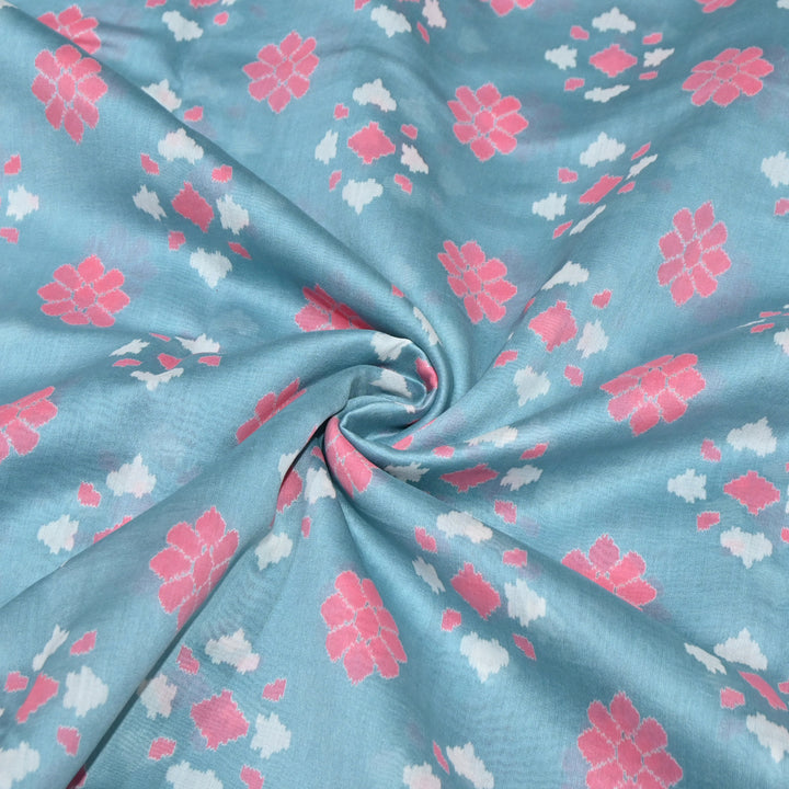 Silk Chanderi Digital Print Fabric – Elegant Designer Printed Fabric-001664-18