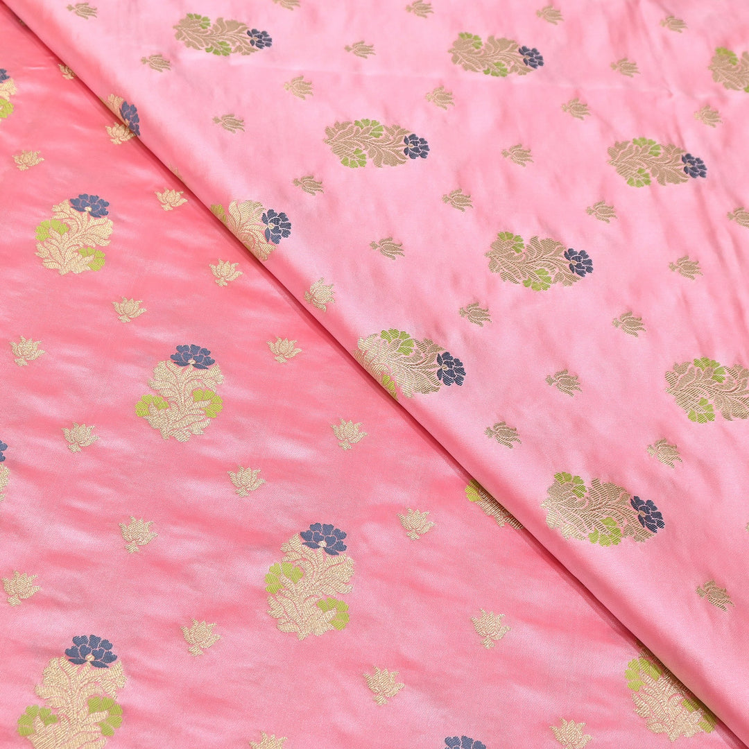 Premium Satin Mina Zari Booti Brocade Fabric | Designer Fabric | MAS425-02