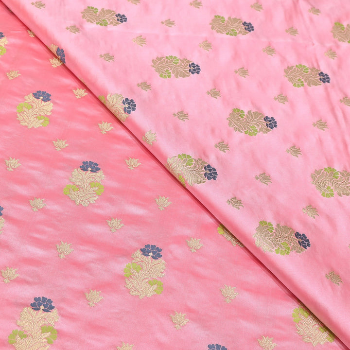 Premium Satin Mina Zari Booti Brocade Fabric | Designer Fabric | MAS425-02