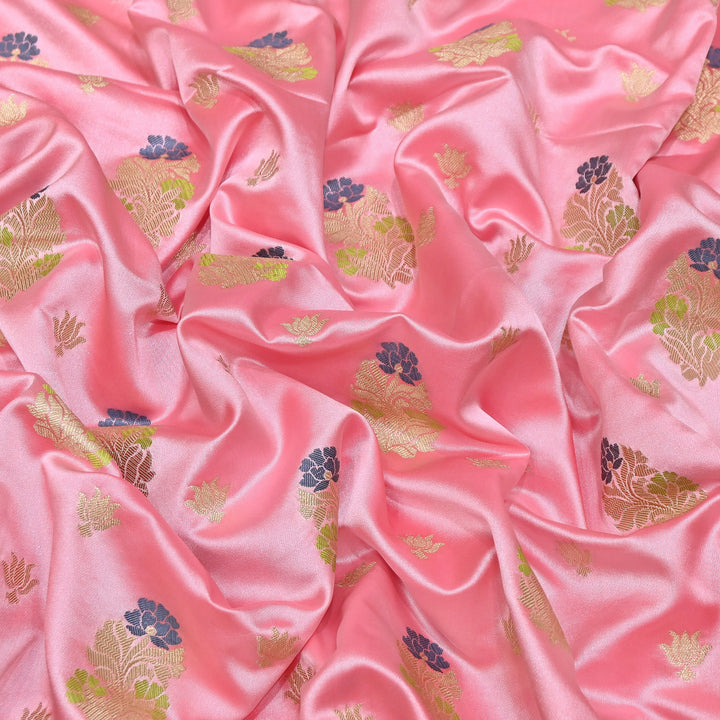 Premium Satin Mina Zari Booti Brocade Fabric | Designer Fabric | MAS425-02