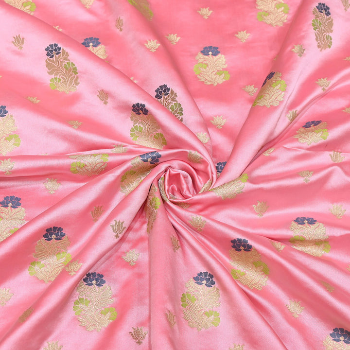 Premium Satin Mina Zari Booti Brocade Fabric | Designer Fabric | MAS425-02