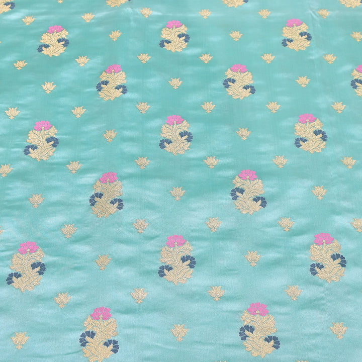 Premium Satin Mina Zari Booti Brocade Fabric | Designer Fabric | MAS425-03