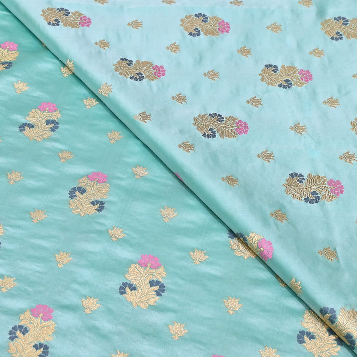 Premium Satin Mina Zari Booti Brocade Fabric | Designer Fabric | MAS425-03