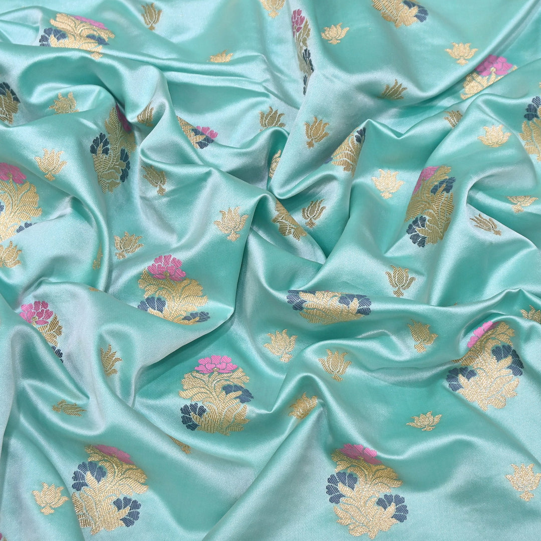 Premium Satin Mina Zari Booti Brocade Fabric | Designer Fabric | MAS425-03