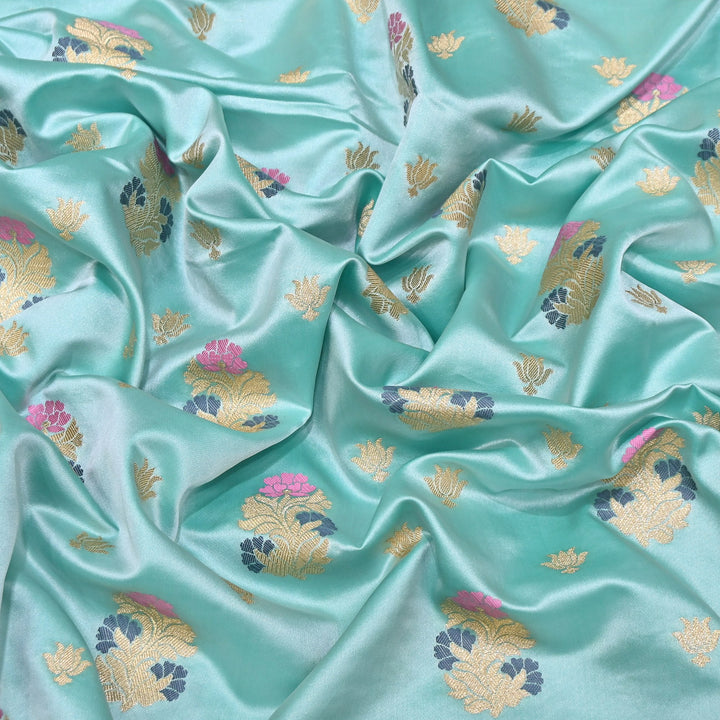 Premium Satin Mina Zari Booti Brocade Fabric | Designer Fabric | MAS425-03