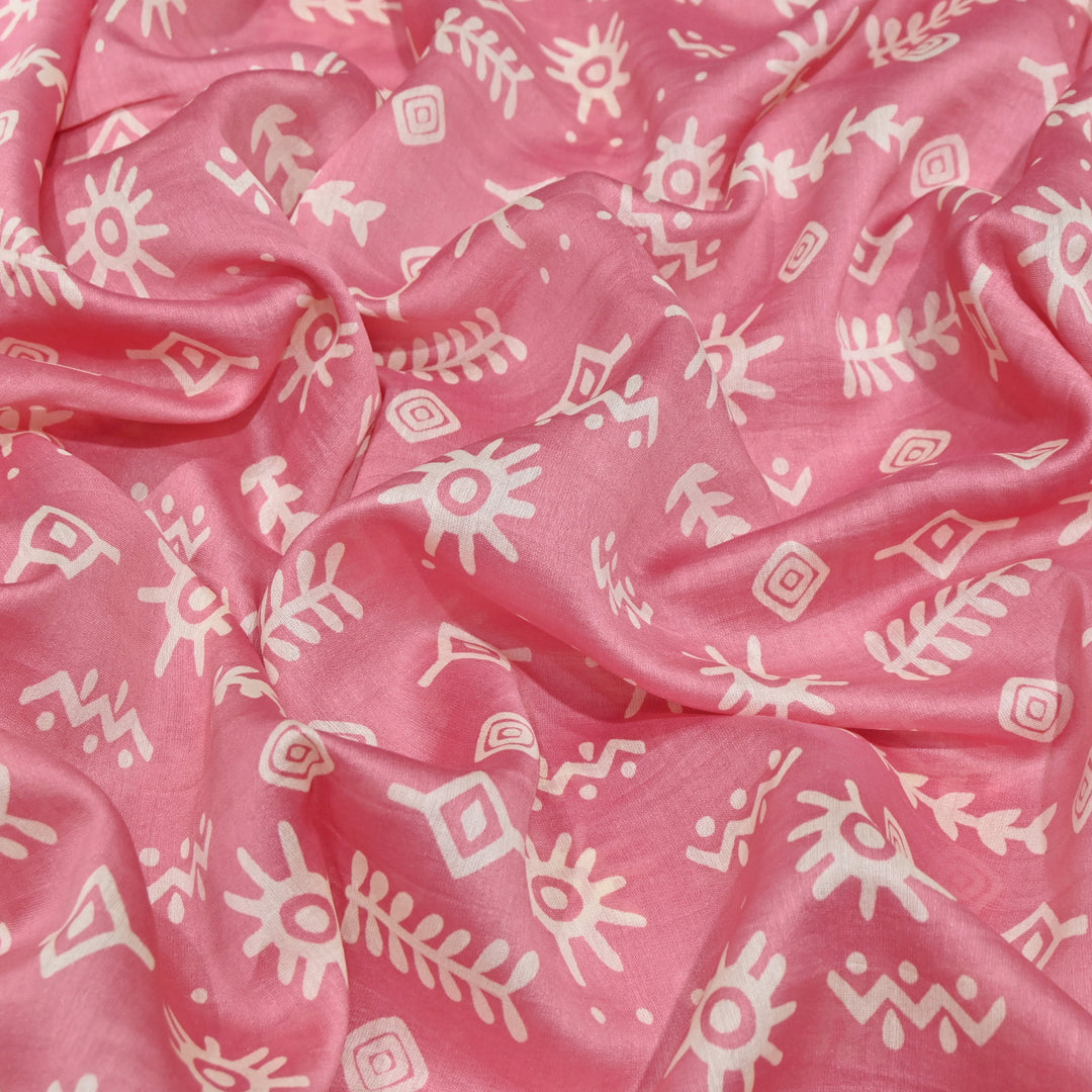 Silk Chanderi Digital Print Fabric – Elegant Designer Printed Fabric-001664-20