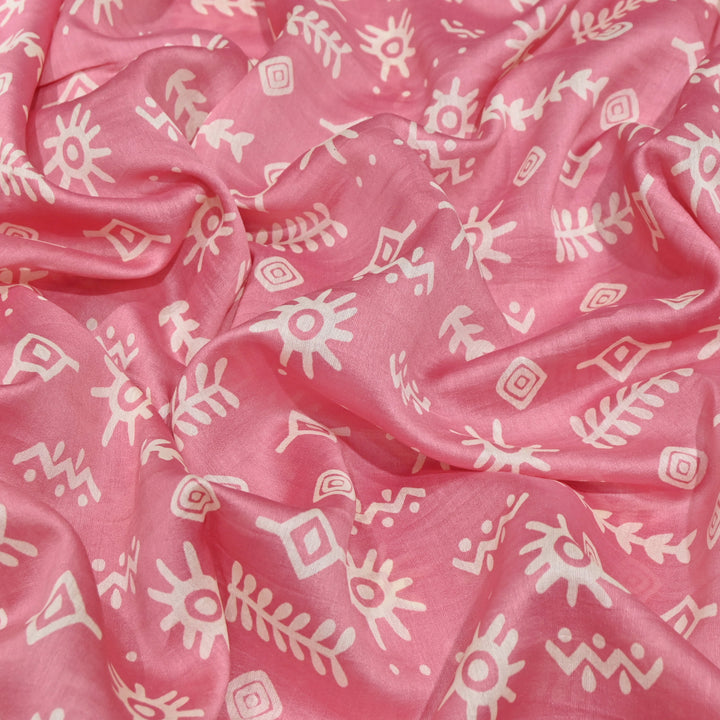 Silk Chanderi Digital Print Fabric – Elegant Designer Printed Fabric-001664-20