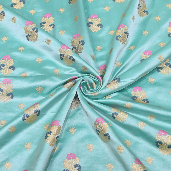 Premium Satin Mina Zari Booti Brocade Fabric | Designer Fabric | MAS425-03