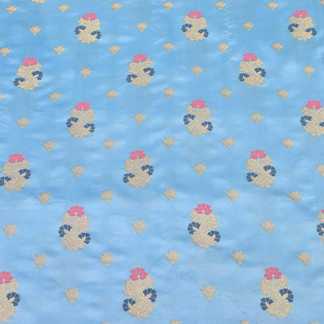 Premium Satin Mina Zari Booti Brocade Fabric | Designer Fabric | MAS425-04