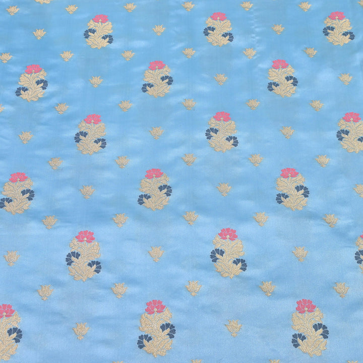 Premium Satin Mina Zari Booti Brocade Fabric | Designer Fabric | MAS425-04
