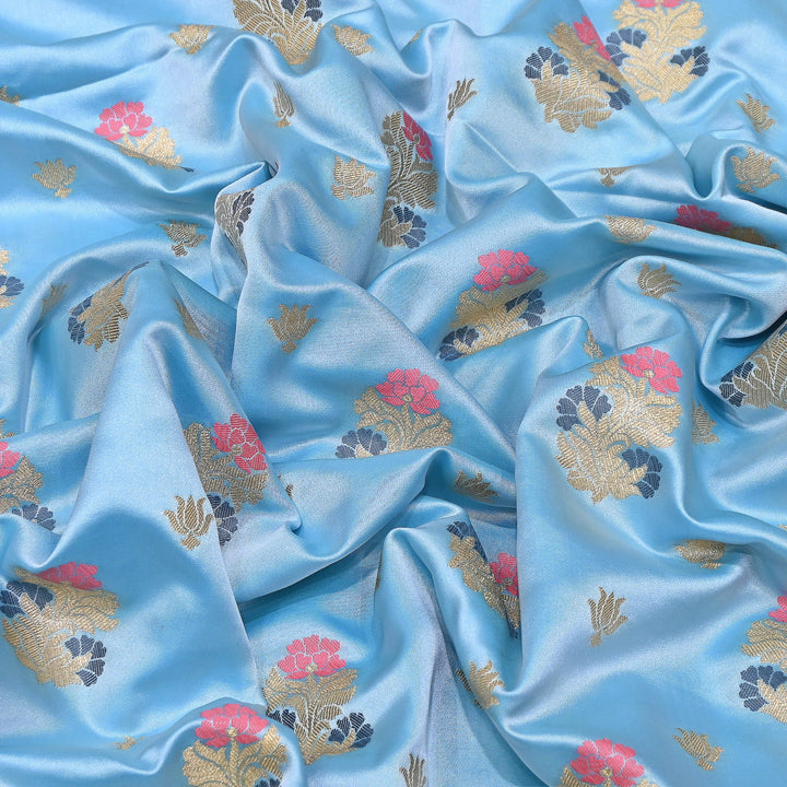 Premium Satin Mina Zari Booti Brocade Fabric | Designer Fabric | MAS425-04