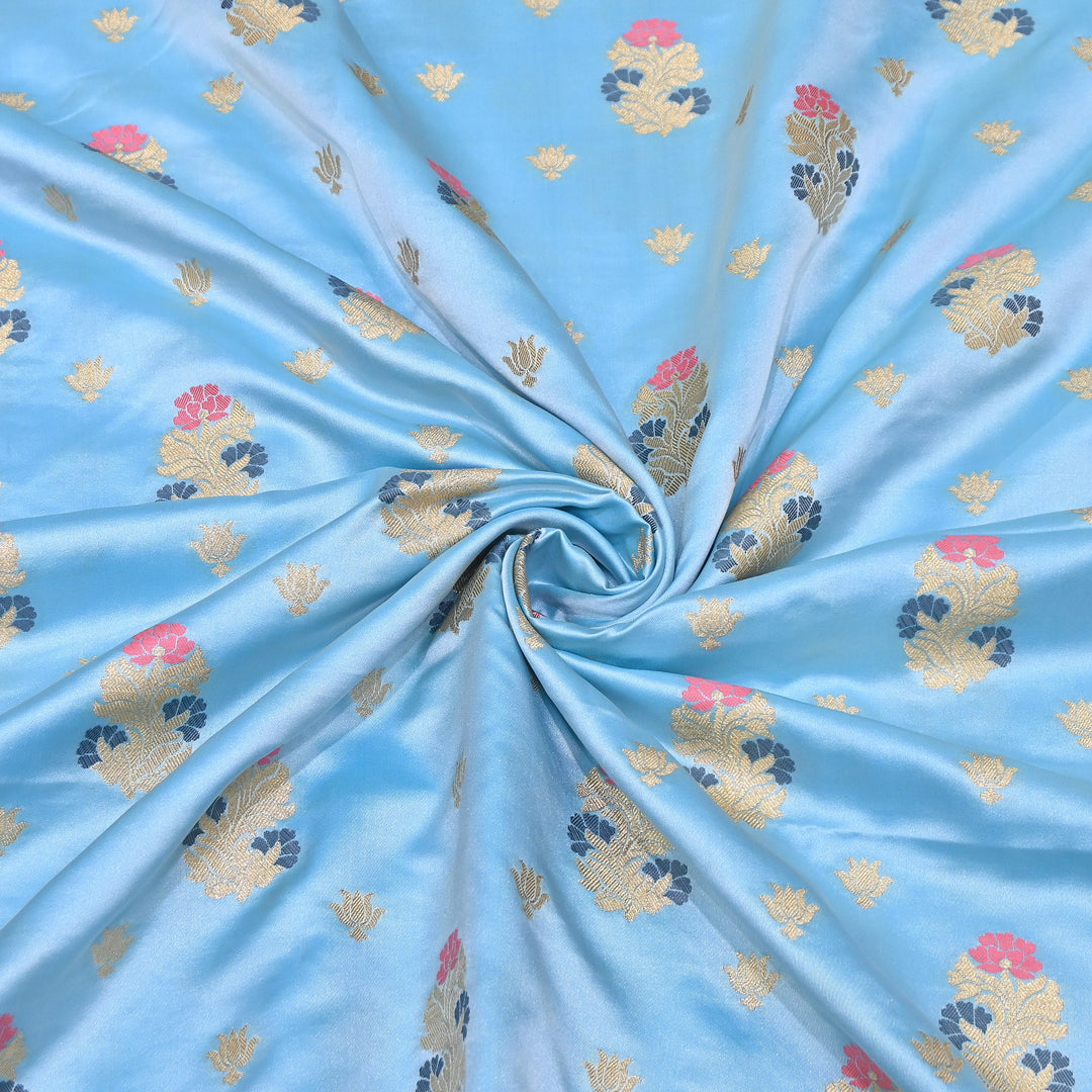 Premium Satin Mina Zari Booti Brocade Fabric | Designer Fabric | MAS425-04