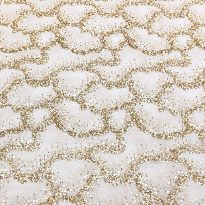 Dyeable Georgette Fabric with Zari & Sequins Embroidery | BF3548