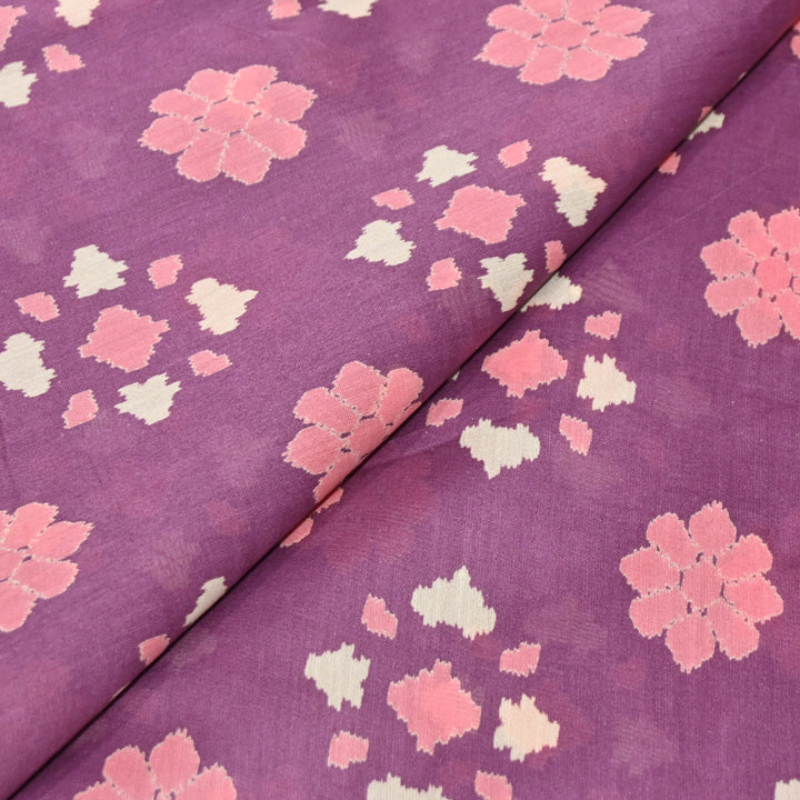 Silk Chanderi Digital Print Fabric – Elegant Designer Printed Fabric-001664-22