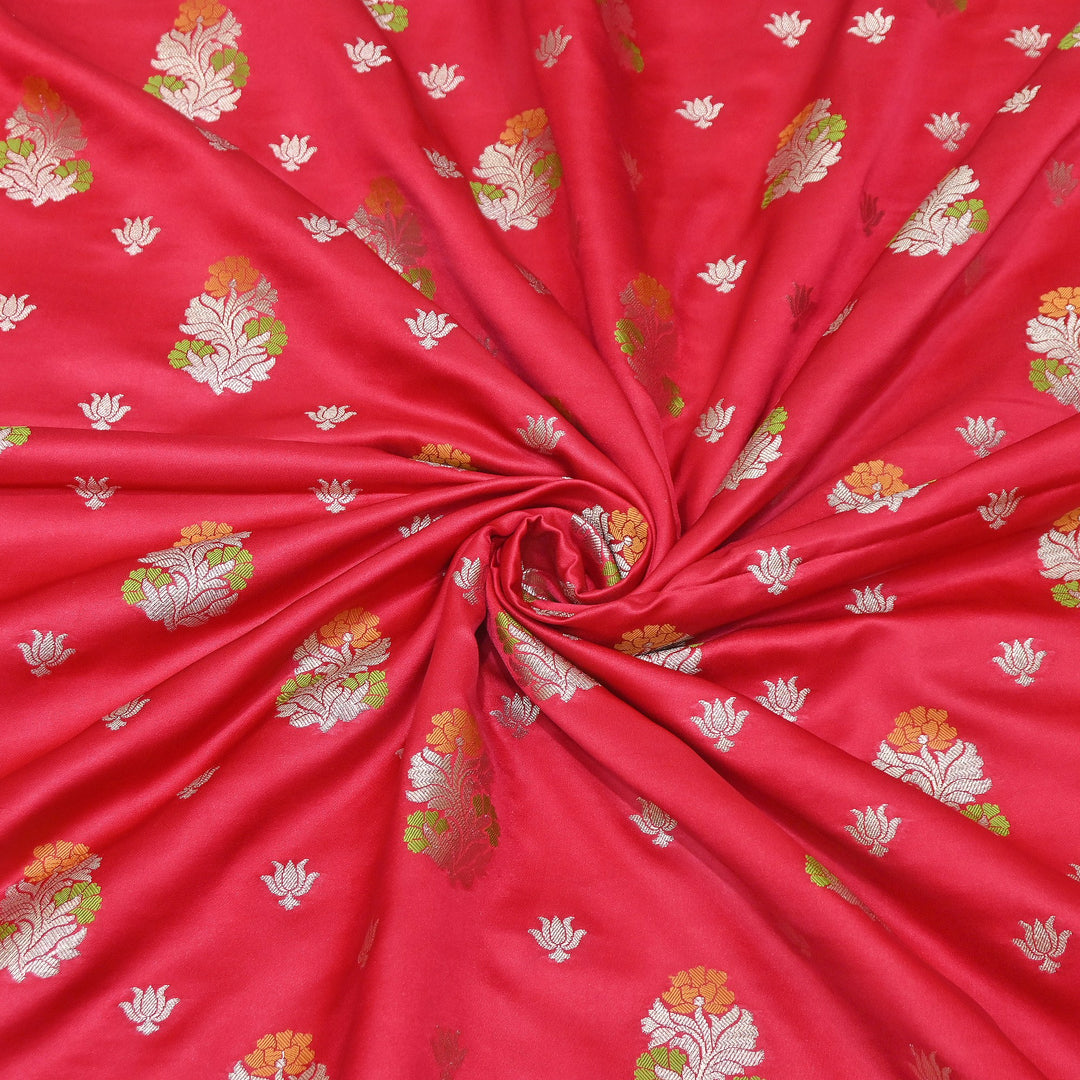 Premium Satin Mina Zari Booti Brocade Fabric | Designer Fabric | MAS425-05