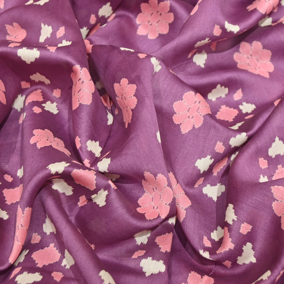 Silk Chanderi Digital Print Fabric – Elegant Designer Printed Fabric-001664-22