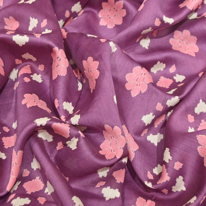 Silk Chanderi Digital Print Fabric – Elegant Designer Printed Fabric-001664-22