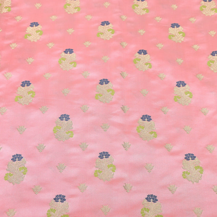 Premium Satin Mina Zari Booti Brocade Fabric | Designer Fabric | MAS425-06