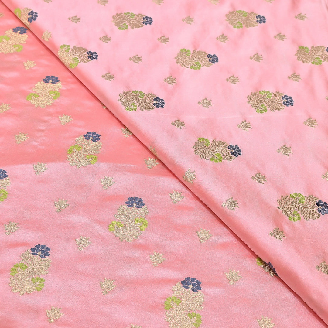 Premium Satin Mina Zari Booti Brocade Fabric | Designer Fabric | MAS425-06
