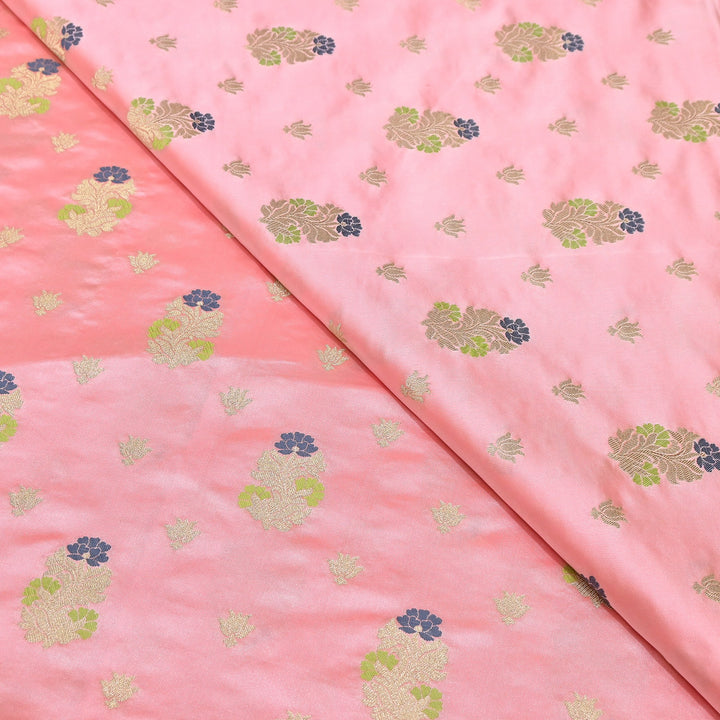 Premium Satin Mina Zari Booti Brocade Fabric | Designer Fabric | MAS425-06