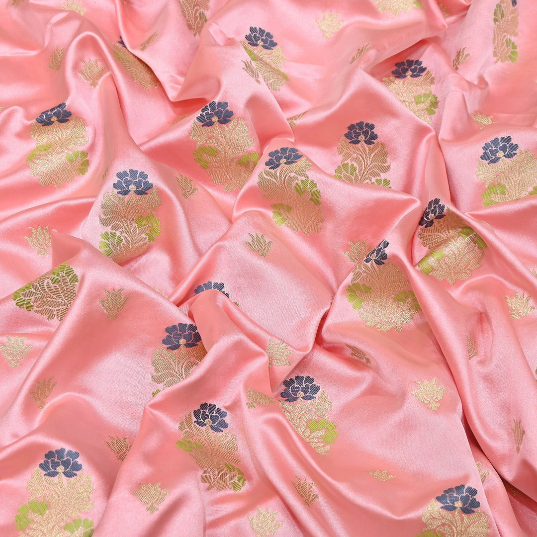 Premium Satin Mina Zari Booti Brocade Fabric | Designer Fabric | MAS425-06