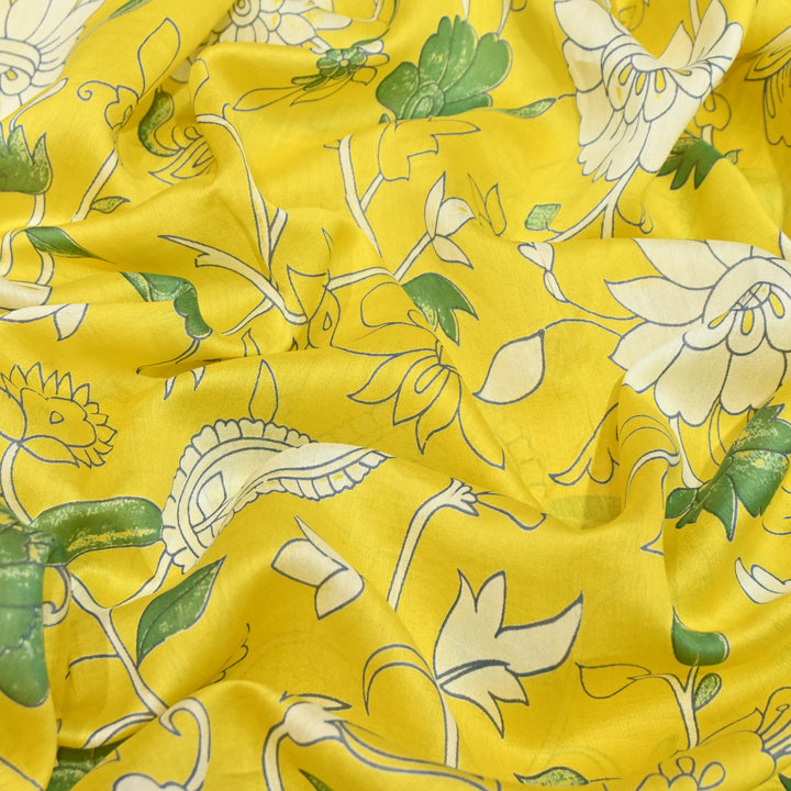 Silk Chanderi Digital Print Fabric – Elegant Designer Printed Fabric-001664-23