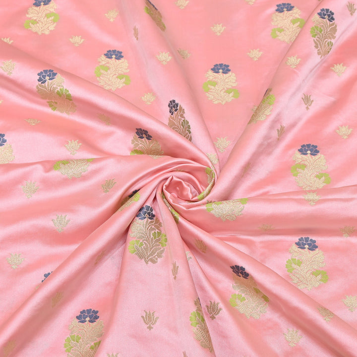 Premium Satin Mina Zari Booti Brocade Fabric | Designer Fabric | MAS425-06