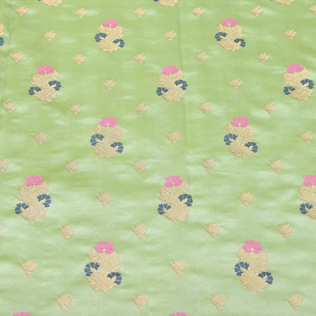 Premium Satin Mina Zari Booti Brocade Fabric | Designer Fabric | MAS425-07