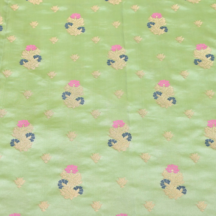 Premium Satin Mina Zari Booti Brocade Fabric | Designer Fabric | MAS425-07
