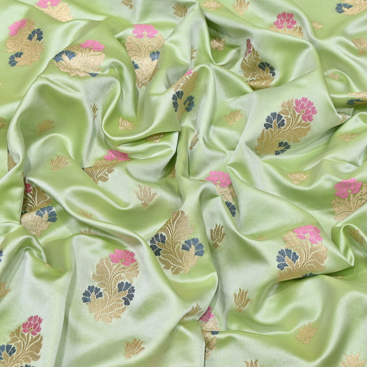 Premium Satin Mina Zari Booti Brocade Fabric | Designer Fabric | MAS425-07