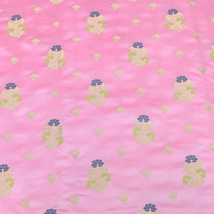 Premium Satin Mina Zari Booti Brocade Fabric | Designer Fabric | MAS425-08