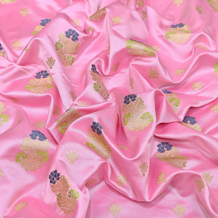 Premium Satin Mina Zari Booti Brocade Fabric | Designer Fabric | MAS425-08